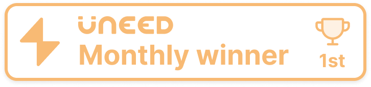 Uneed Monthly winner, 1st place